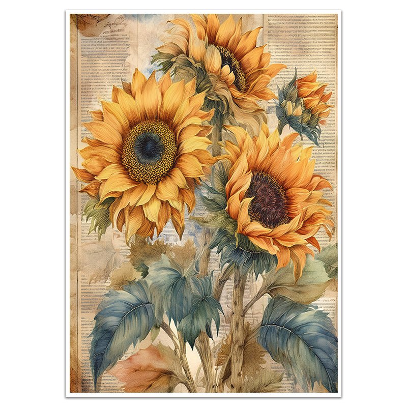 VINTAGE SUNFLOWERS - Sincerely Frank Art