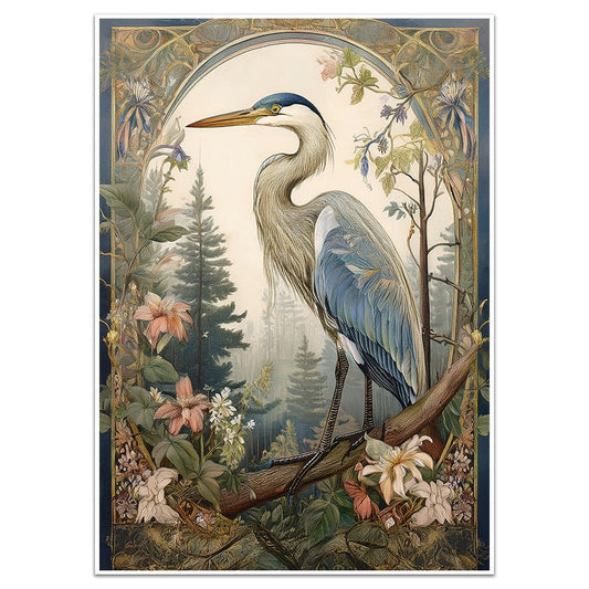WOODLAND HERON - Sincerely Frank Art